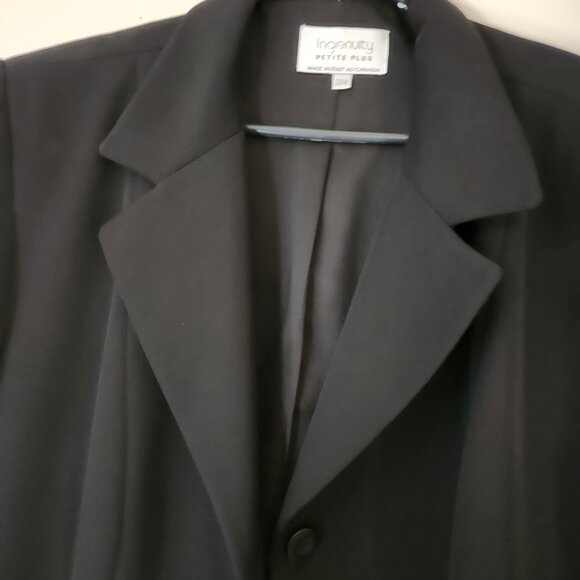 INGENUITY PETITE PLUS WOMENS SIZE 20W BLACK BLAZZER JACKET - Picture 4 of 12